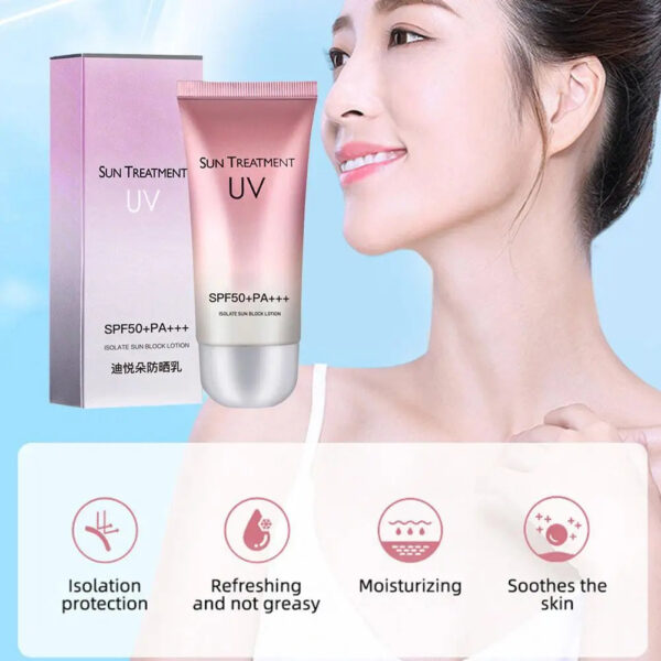 Waterproof SPF50+ Whitening Sun Cream, 60ml 2pcs - Image 2